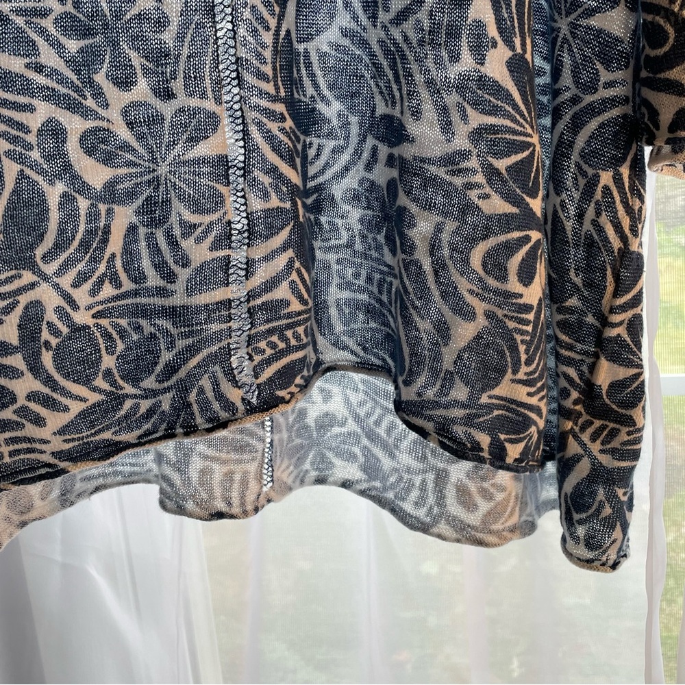 Sigrid Olsen 100% Linen Blue and White Floral Pullover Size 2X Coastal & Flowy - Picture 6 of 12